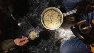 Camping Cookware Pots with Food